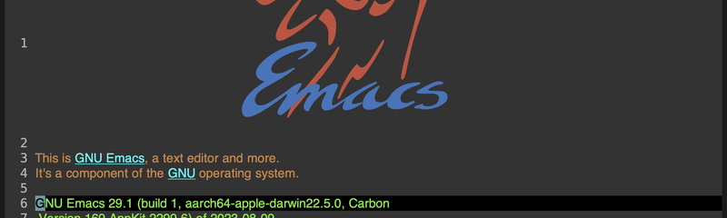 GNU Emacs 29.1 Splash Screen