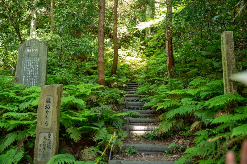 祇園山ハイキングコース終点（東勝寺旧蹟石碑，腹切やぐら石碑: 2023-05-04）
